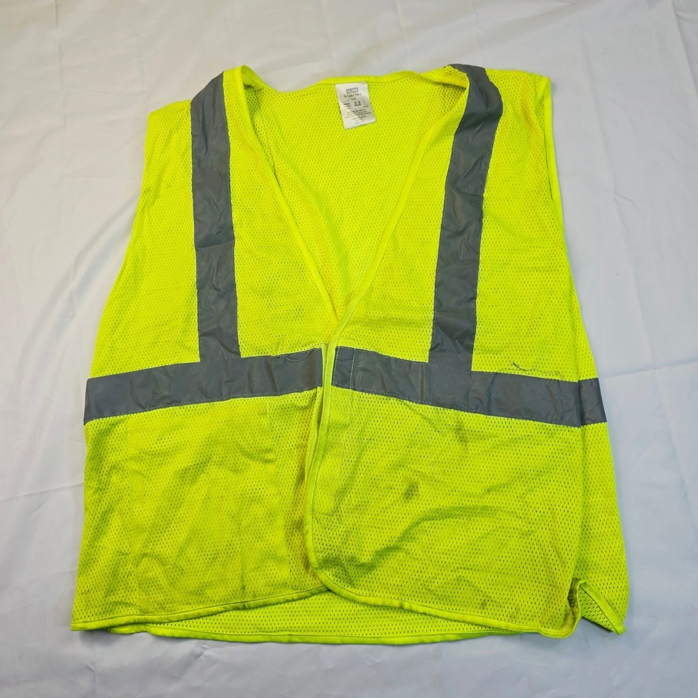 Uline Unisex S-12517G-L Safety Vest L/XL Lime Green Reflective Mesh ANSI Class 2